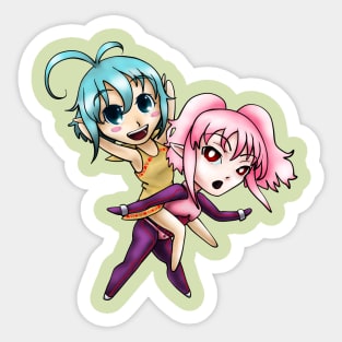 Freesia and Plum Chibis Sticker